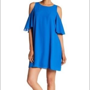 Chelsea28 Cold Shoulder Flutter Sleeve Dress